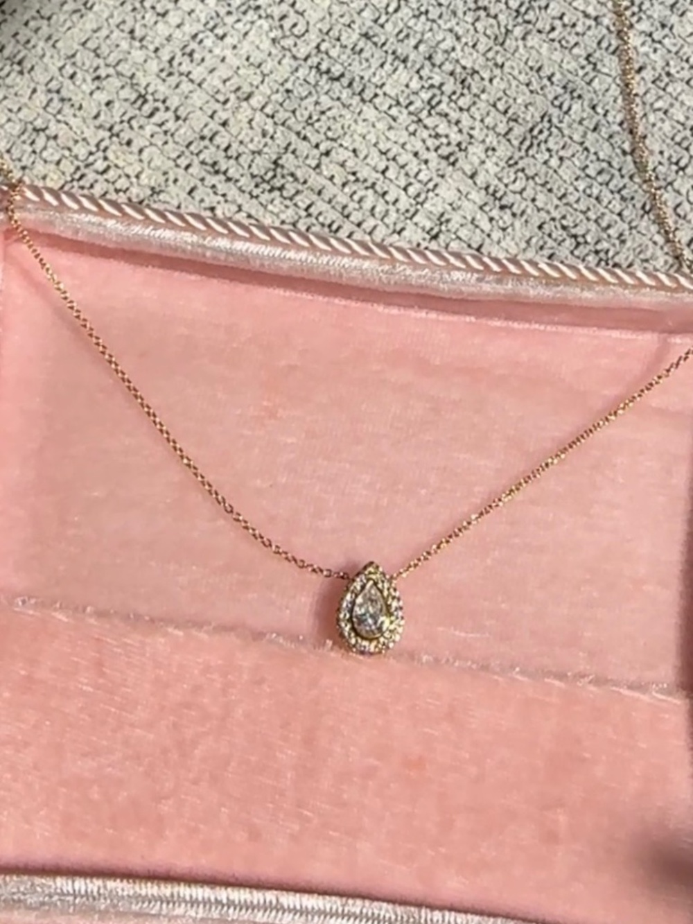 Natural Diamond Brilliant Cut Halo Necklace 18 kt. Gold, .33± Carat Center Stone
